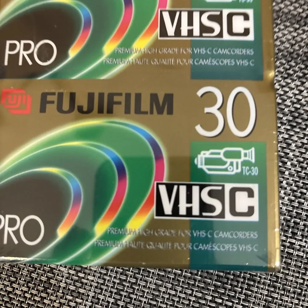 2 New Fujifilm VHS-C Tape Pro Premium High Grade Camcorder 30 min Video Cassette